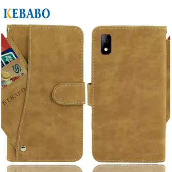 Перейти на Алиэкспресс и купить Кожаный бумажник Elephone A4 Pro Чехол 5,85 дюймФлип винтажные Кожаные чехлы с отделениями для карточек на передней панели Чехлы для деловых телефонов ...