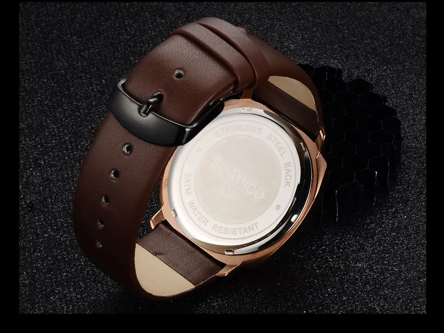 BOAMIGO 2018 New Mens Watches Fashion Casual Business Watch Quartz Waterproof Man's Wristwatch Durable Leather Relogio Masculino (11)