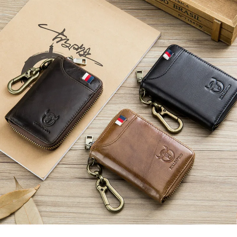 

Car key Wallets leather men's business universal door lock package soft cowhide multi-card convenient coin purse mini quality