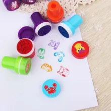 26 шт/лот детский мультяшный стикер с животным штамп Детские пластиковые резиновые автоматические печати игрушки с 20 шт бумажный подарок