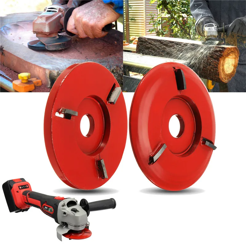 

90mm Diameter 16mm Bore Red Power Wood Carving Disc Angle Grinder Attachment