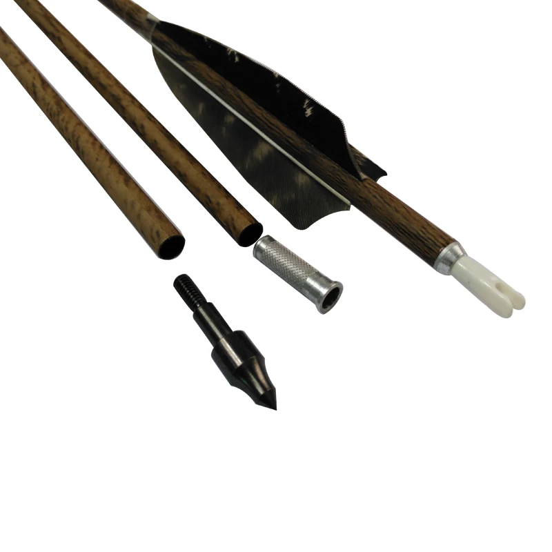 

6/12pcs New Red Wooden Camo Carbon Arrow Spine 400 ID 6.2 mm Carbon Arrows with 4" Shiled Back Feather Free Shipping