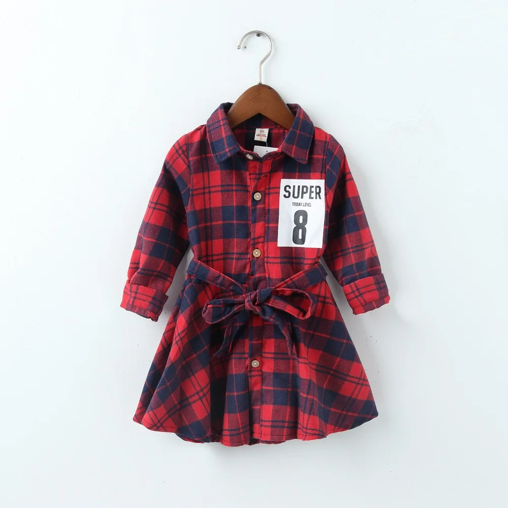 

Girls Long Sleeve Plaid Dresses Children Cotton Dresses Toddler Clothing Baby Girl Clothing Kids Preppy Dresses Branca De Neve