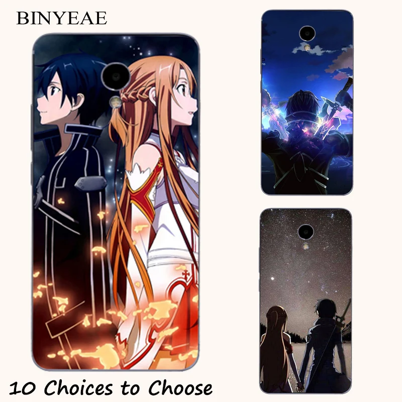 

Sword Art Online SAO Manga Silicone Painting Case For meizu M5 M6 Note M5s M5c M6s E2 E3 15 Lite Pro 7 Plus Phone Printed Cover