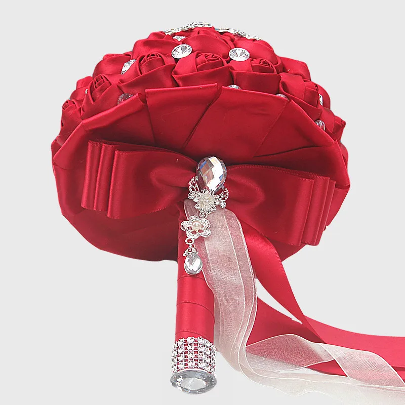 Восемь различных стилей винно-красного цвета с бриллиантами, держащими ленту, имитация розы, украшение невесты, свадьба