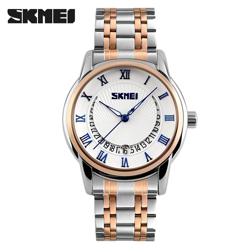 

SKMEI 9122 Luxury Brand 304 Stainless Steel Analog Display Date Men's Quartz Watch Business Watch Men Watch relogio masculino