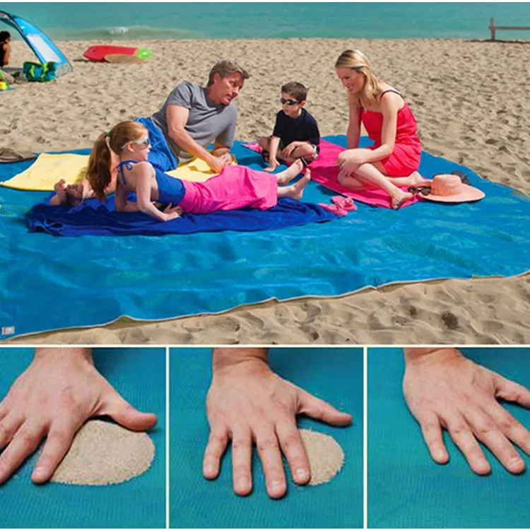 

2019 New Solid Anti-Slip Rug Portable Sand Beach Mat Quick Dry Summer Beach Blanket Foldable Dust Shelter Dropshipping