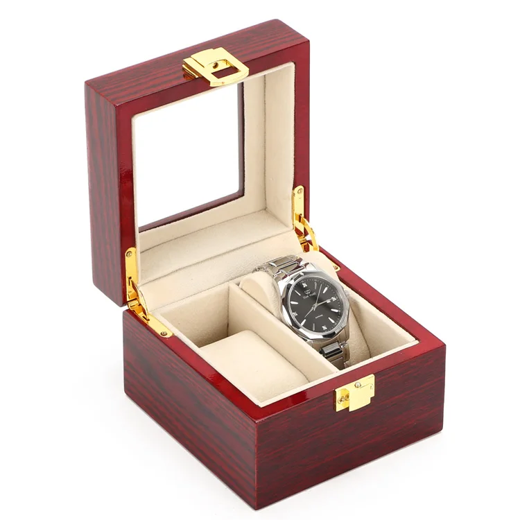 

High Light Wooden Watch Box High Quanlity Red Piano Paint Storage Watch Box Gift Boxes Can Be Customized LOGO 158
