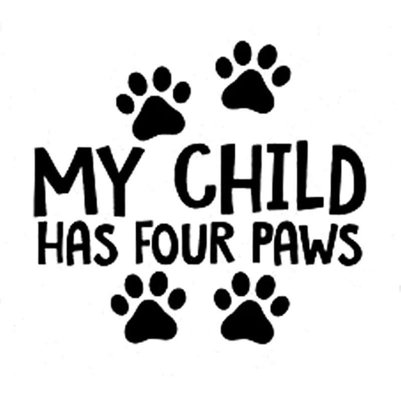 13.5CM*12.3CM My Child Has Four Paws Car Truck Vinyl Decal Sticker Dog Cat Pet Cute Styling | Автомобили и мотоциклы