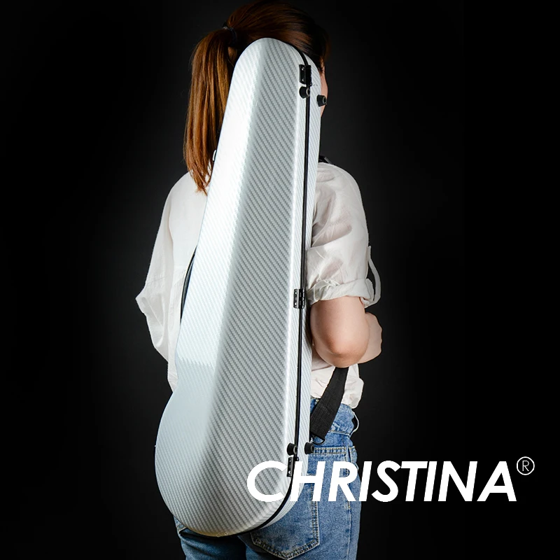 

High quality Italy Christina violin case 4/4 violin carbon fiberglass case green case Violin accessories