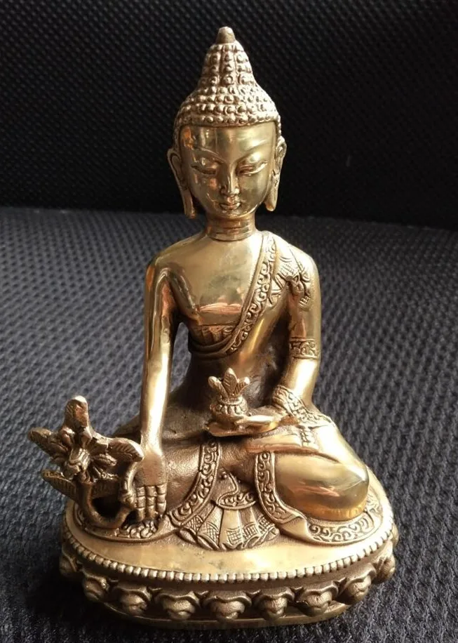 Tibet Tibetan brass Medicine Buddha Statuein Statues & Sculptures from