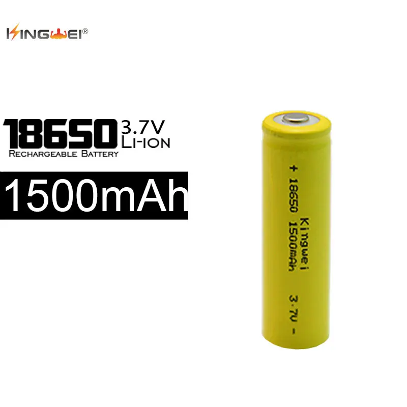 100% Оригинальный литиевый перезаряжаемый аккумулятор KingWei желтого цвета 18650 1500