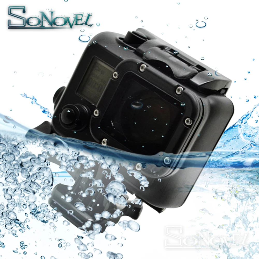 Nero 45 M Impermeabile Caso Di Immersione Subacquea Per Gopro Hero 4 3 + 3 Action Camera Case Cover Custodia Per Go Pro Hero 4 Accessori