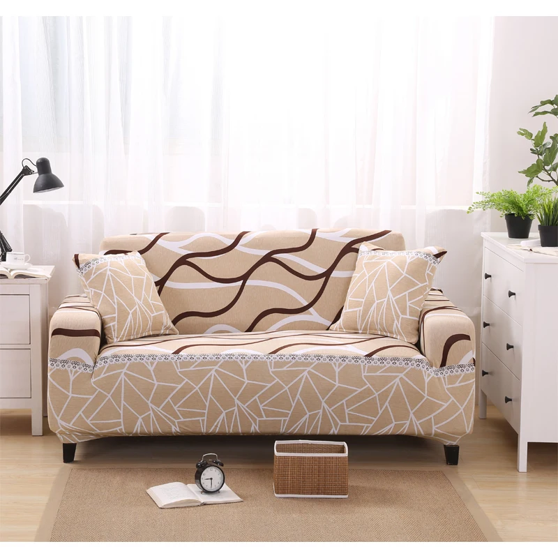 Buy Spandex Floral Printing Geometic Sofa Cover