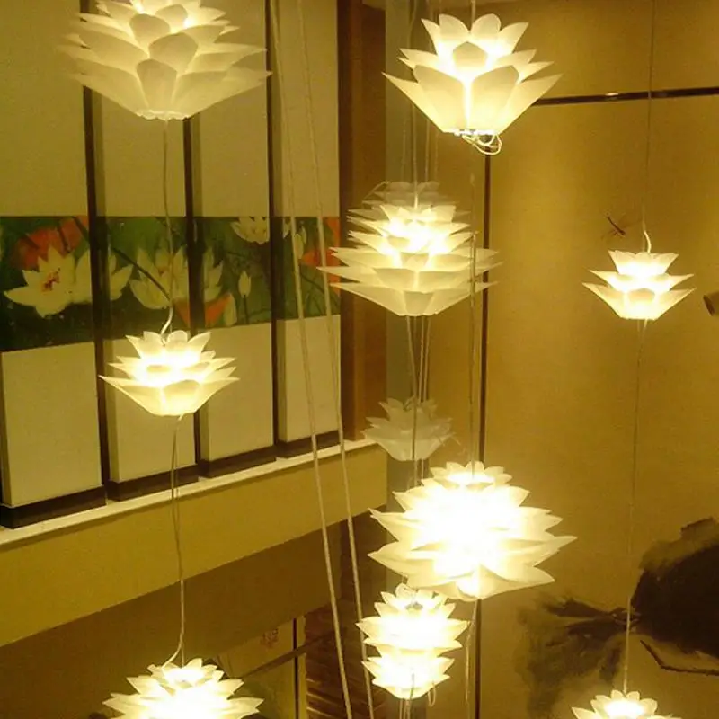 DIY цветок лотоса лампа современный подвесной светильник абажур для комнаты дома