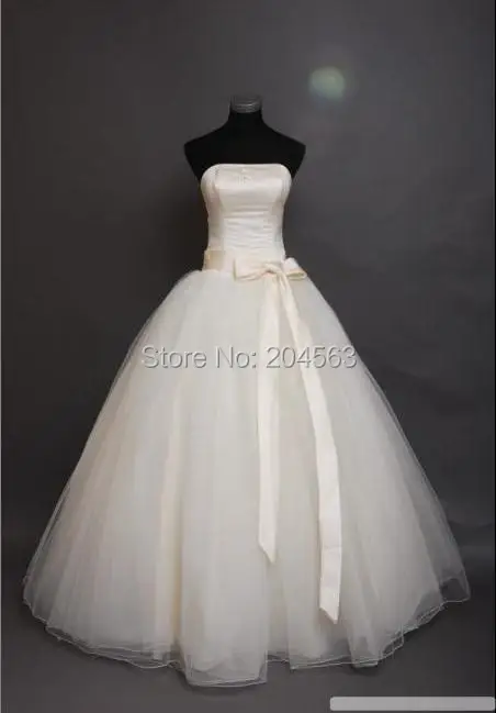 

Free Shipping In Stock Lovely Strapless Ball Gown with Bow any size/colour