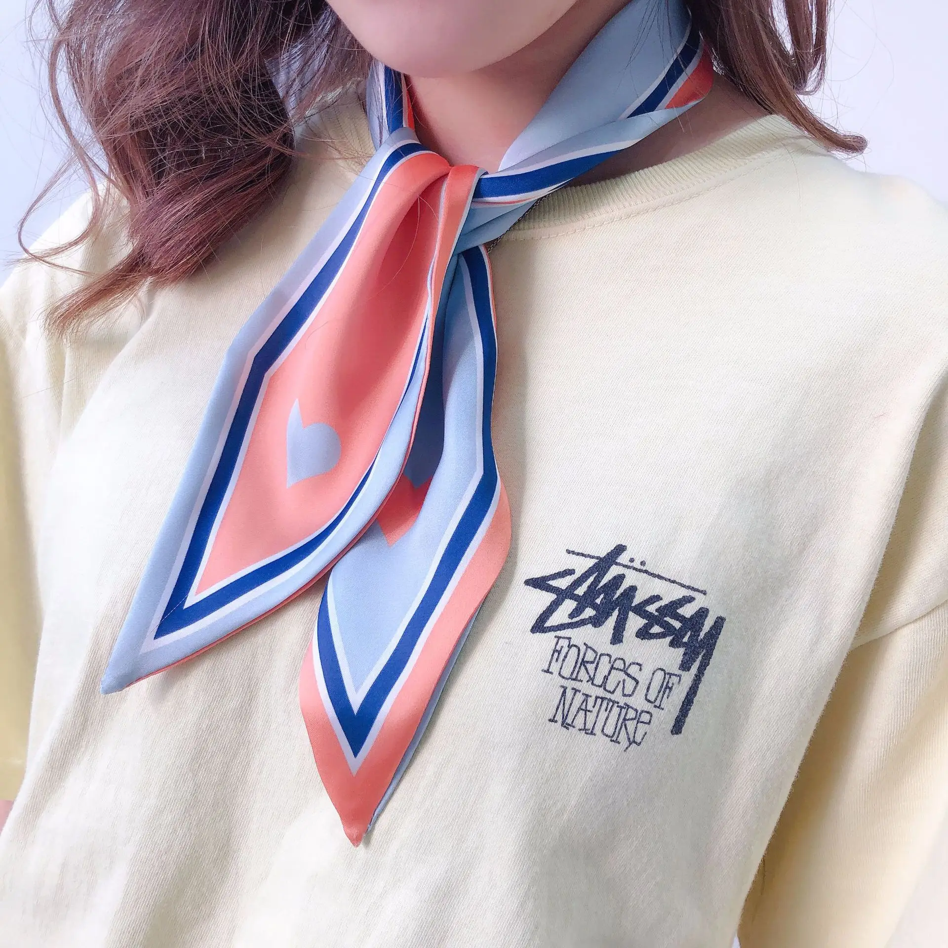 

2019 New Sharp Corner Small Skinny Scarf Ribbon Wrist Bag Hair Band New Design Twill Silk Scarf for Women