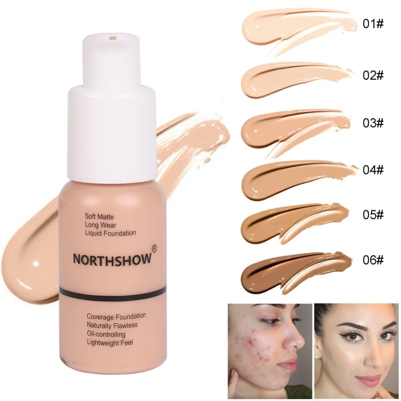 

Soft Matte Liquid Foundation Light Cream Long Lasting Face Makeup Full Coverage Natural Oil Control Concealer Maquiagem