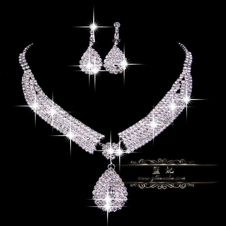 Free shipping wedding crystal bridal jewelry sets hotsale necklace