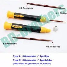 2 в 1 многофункциональная отвертка 0,8-1,2 Pentalobe/0,8 Pentalobe-1.2 крестообразная отвертка для Iphone MacBook Air 400 шт./лот