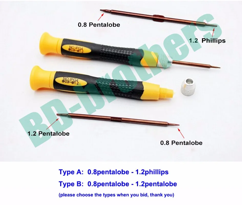 2 in 1 Combination Screwdrivers 0.8 1.2 Pentalobe / 0.8 Pentalobe 1.2