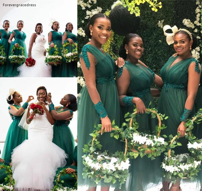 

South African Bridesmaid Dresses 2019 A Line Summer Country Garden Wedding Party Guest Maid of Honor Gowns Plus Size Custom Made