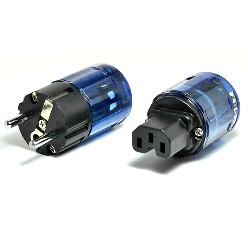 

5pairs Oyaide Rhodium Plated C-037 IEC connector P-037E Schuko EUR EU Power plug for diy hifi Audio AC power cord cable