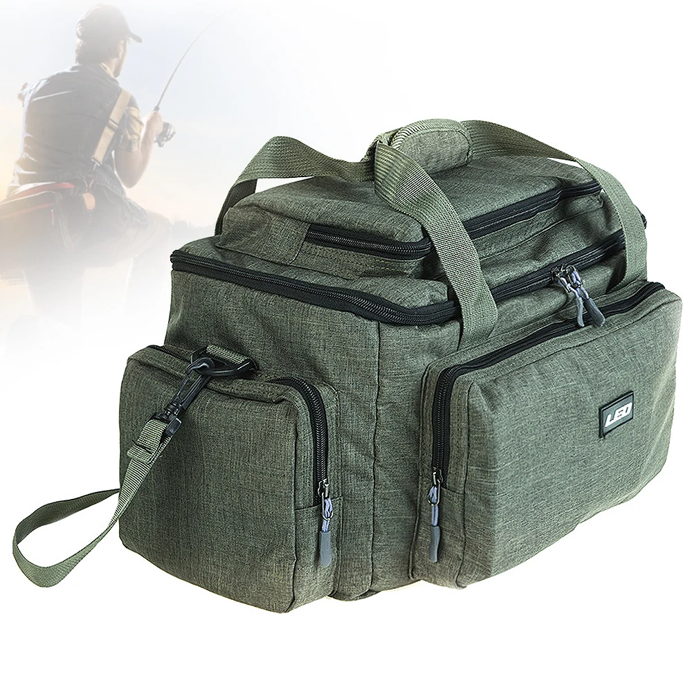 

Large Capacity Fishing Bag Nylon Cloth Shoulder Messenger Reservoir Fishing Tackle Reel Lure Camera Storage Bag