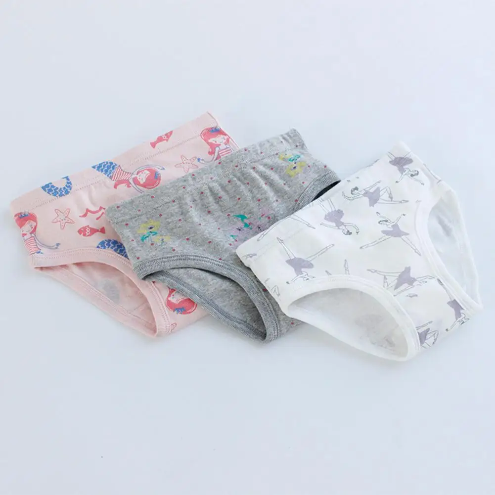 3pcs/set Child's Underpants Soft Cotton Baby Triangle Underwear Cartoon Printed Panties for Girls