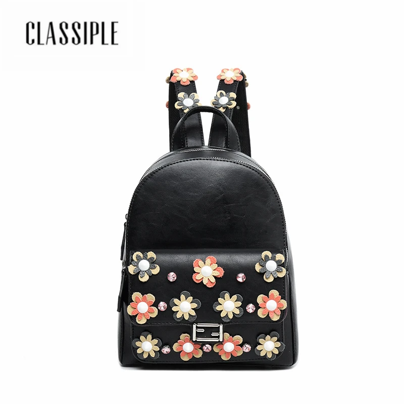 

Women Backpack New Fashion Casual Black Flower School Bags For Teenager Girls Large Capacity Brand Females Backpacks Travel