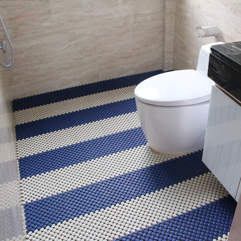 

Creative DIY Bathroom PVC Anti-Slip Mat 20x20cm Solid Handmade Stitching Hollow Waterproof Bath Mats Home Hotel Bath Room Decor