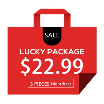 

100% Pure cotton women quality short sleeve nightdress 3 pieces in the Lucky Package products randomly send out