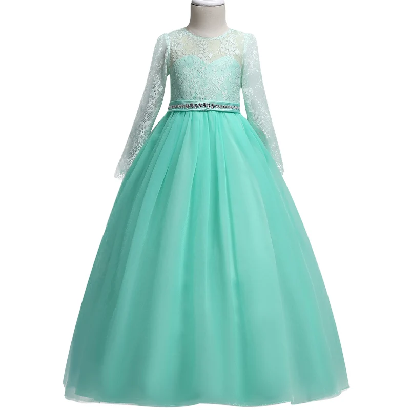 

2018 gorgeous communion lace dress girls floral princess party dresses kids tutu clothes 3-14 years baby girl tutu clothing