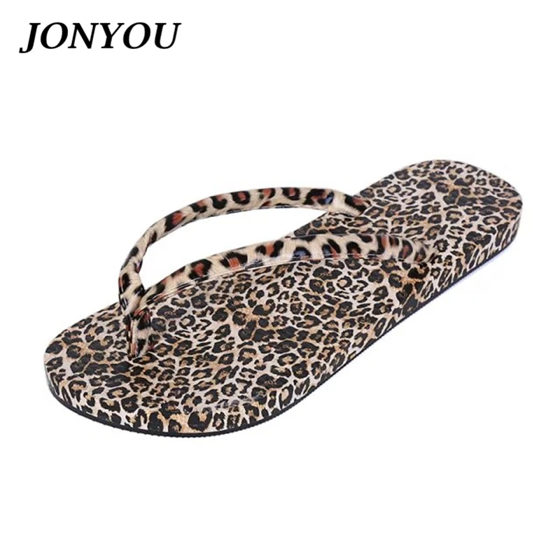 Designer Flip Flops Leopard Beach Slippers Women's Shoes Sandals