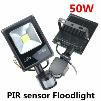 

4pcs/lot 10W 20W 30W 50W PIR Motion Sensor LED Floodlight Induction Sense Outdoor Spotlight Flod Light IP65 85-265V