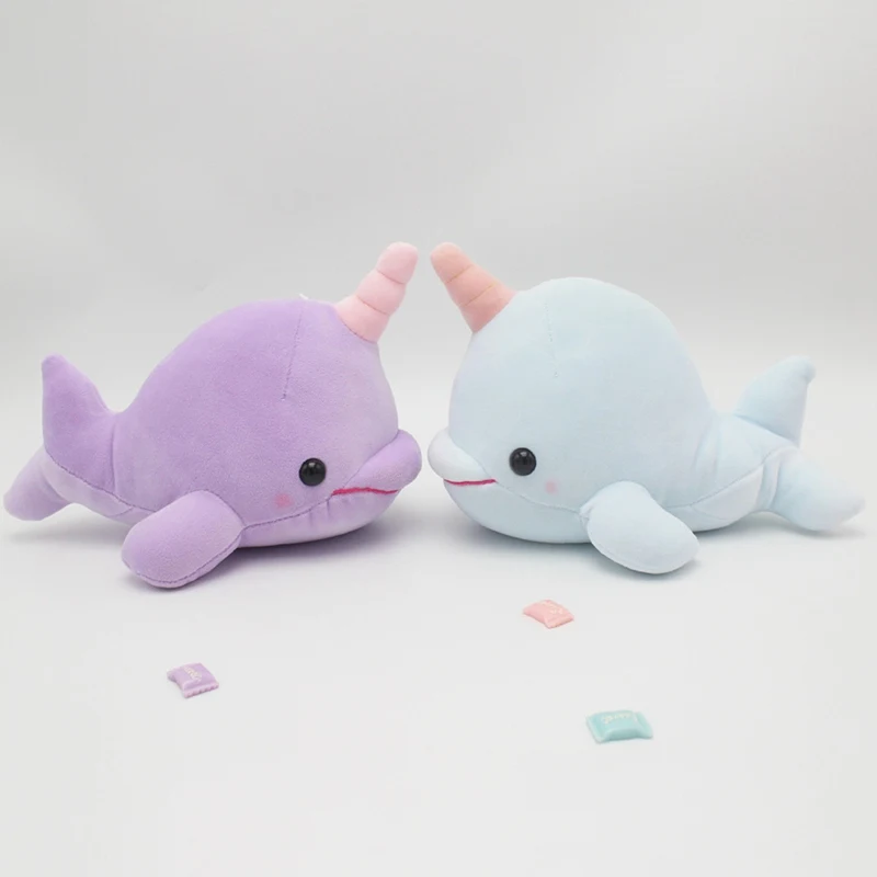 Sequin Narwhal Toys Unicorn Plush Aquatic Animal Toy Stuffed Unicorn Horn Whale Throw Pillow