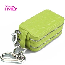 HMILY кошелек-брелок для ключей для досуга на молнии, кошелек для ключей из натуральной кожи, Автомобильный ключ, пакет аллигатора для женщин и мужчин, многофункциональный кошелек для ключей