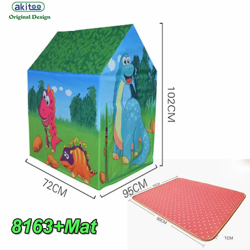 Akitoo новые игрушки для детского сада детские палатки домашние и уличные юрты игровой дом принцессы маленький дом замок детские палатки - Цвет: 8163 plus Mat