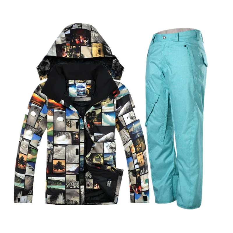 Gsou nieve traje de esquí de invierno para hombres chaqueta de esquí hombres snowboard esqui traje ski JAS Mannen montaña esquí ropa