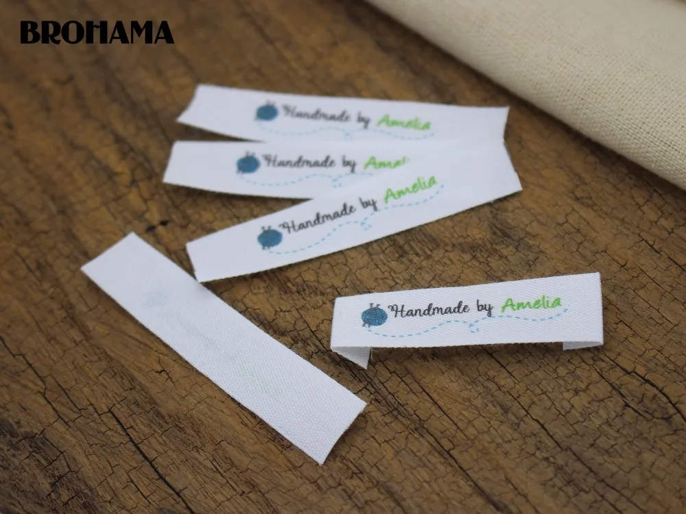 Custom Flat folding Tags / brand labels, Sewing Labels, Custom Clothing Tags, Name Tags, Wewing ...