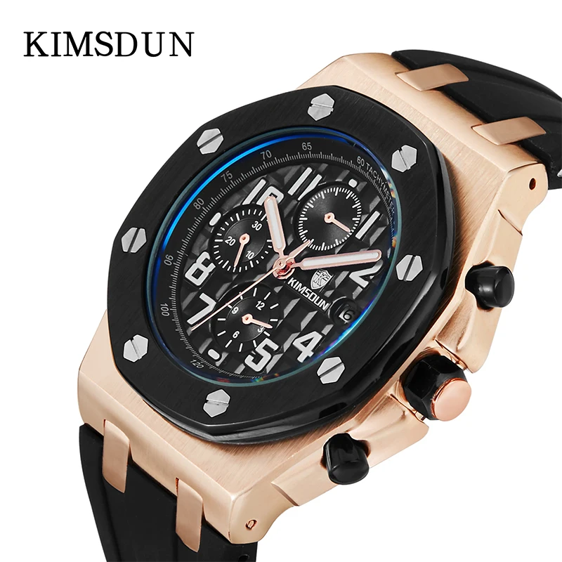 Relogio Masculino KIMSDUN Топ бренд новые часы мужские резиновые водонепроницаемые Дата