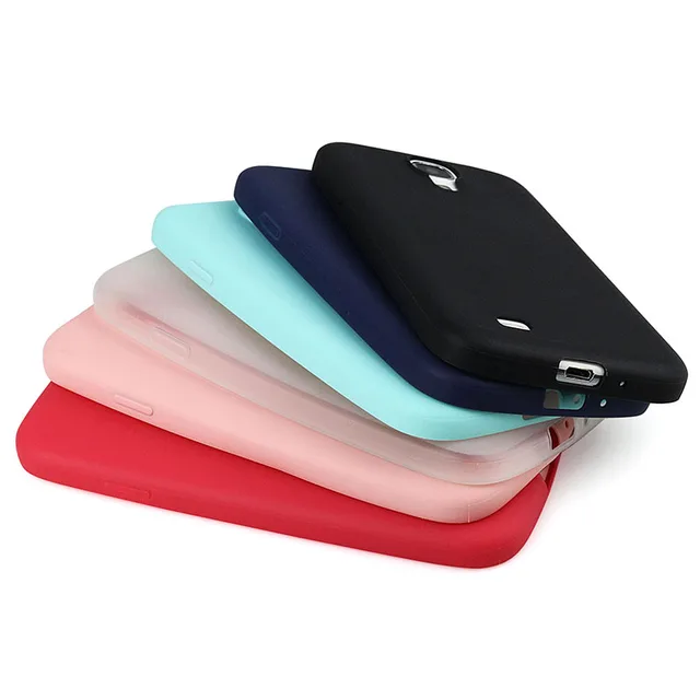 I9500 Solid Candy Color TPU Rubber Case Cover for Samsung Galaxy S4 Silicon Case Glossy Back Cover for Samsung S4 Skin