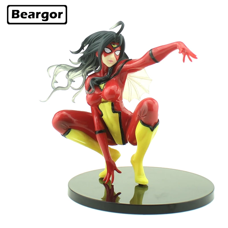 

6" Marvel Super Hero Bishoujo Statue Spider-Woman Squat ver. Boxed 14cm PVC Anime Action Figure Collection Model Doll Toys Gift
