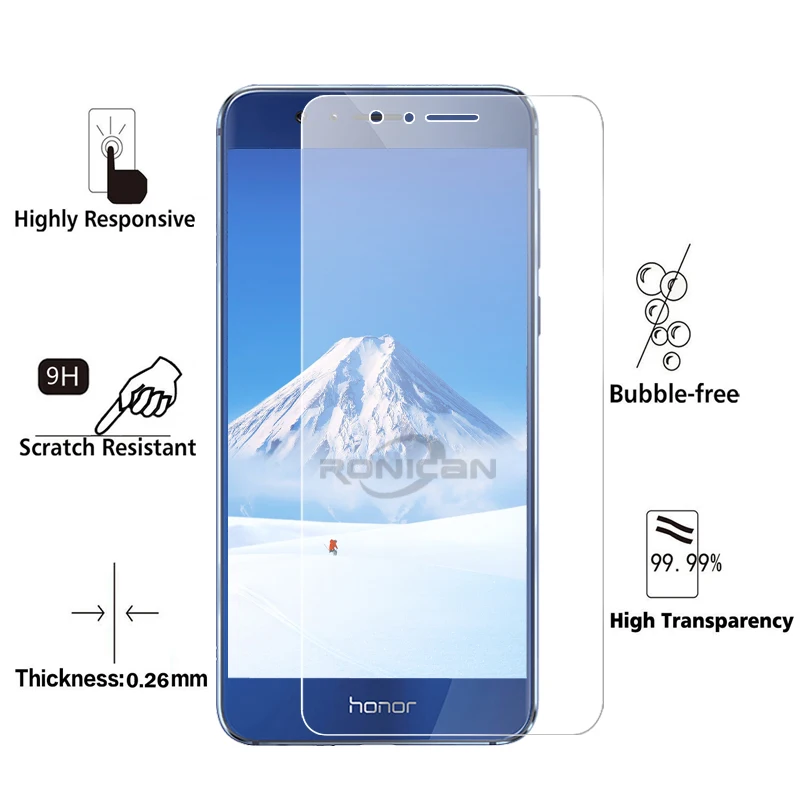 2 шт., закаленное стекло для huawei Honor 8, защита экрана, закаленное стекло для huawei Honor 8, стекло Honor 8, Защитная пленка для Honor 8