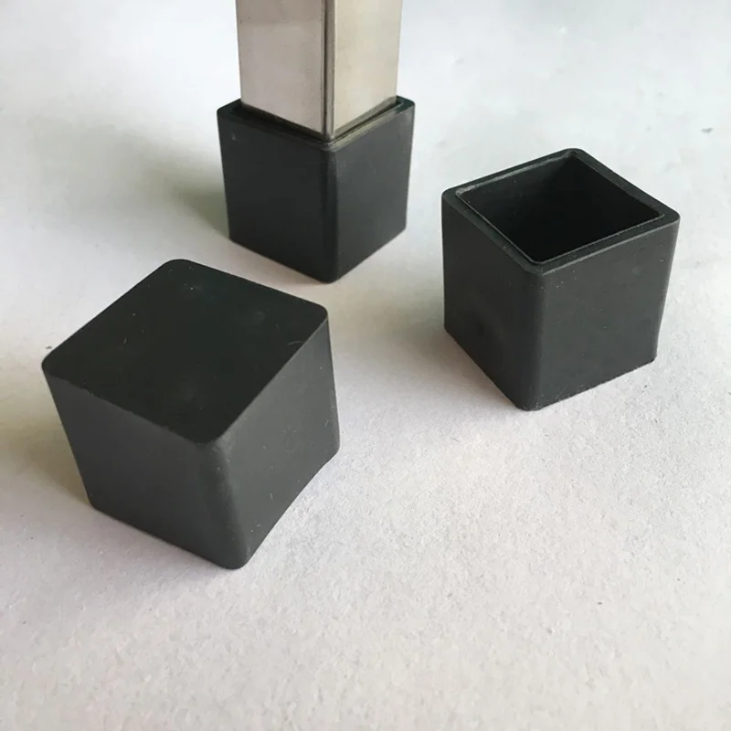 4pcs square silicone chair leg caps Non-slip Table Foot dust Cover Socks Floor Protector pads pipe plugs furniture leveling feet