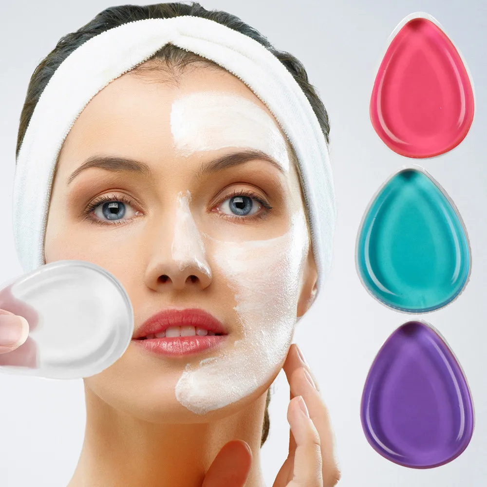 4 Colour Silicone MakeUp Sponge Cosmetic Puff Applicator Tool