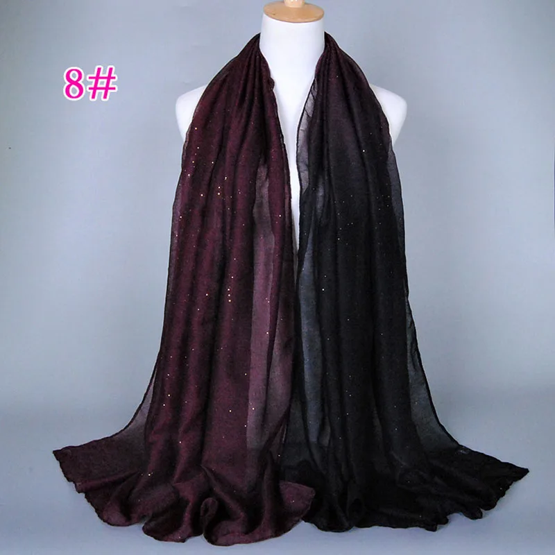 YILIAN роскошный бренд градиент мягкий женский шарф БАЛИЙСКАЯ пряжа Топ качественное оголовье модный хиджаб шарф платок - Цвет: 8