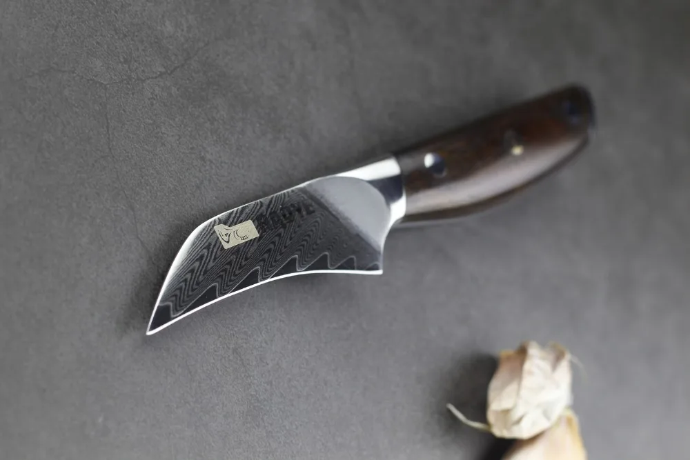 3,5 дюймов дамасский стальной нож для очистки овощей маленькие кухонные ножи фруктовый картофель с ручкой из палисандра Новинка