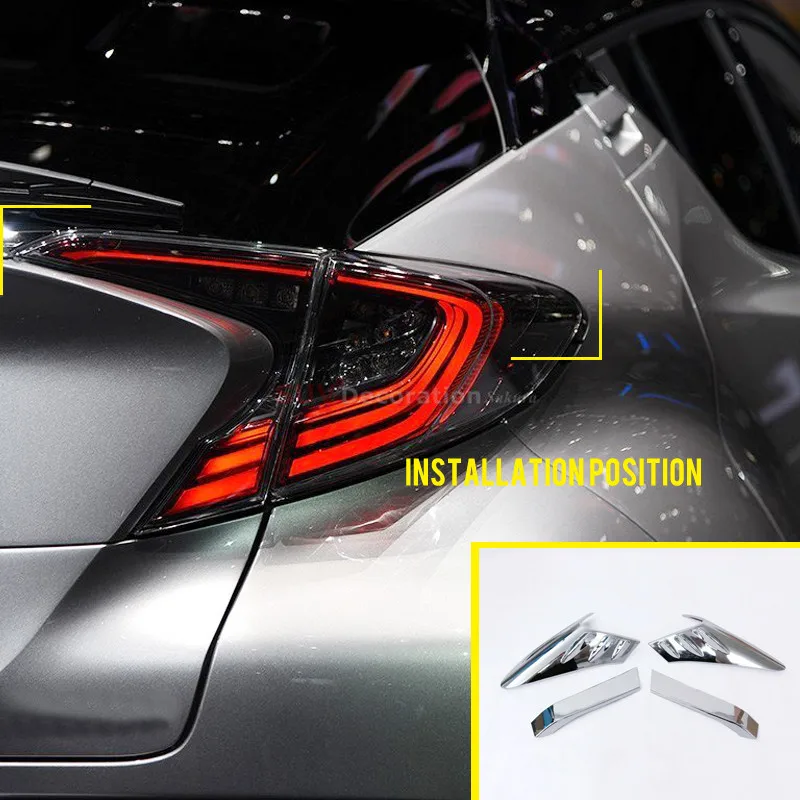 

for Toyota C-HR 2016-2017 car-styling Accessories Exterior Tail Rear Light Lamp Eyebrow Cover Trim 4pcs