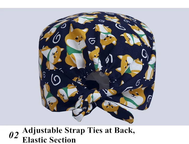 Унисекс хирургические шапки с принтом собаки Акита с плоским верхом хлопок Хирургические колпачки ветеринарные медицинские шапочки ветеринарные рабочие шапки